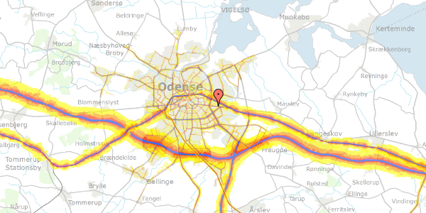 Trafikstøjkort på Nyborgvej 223, 2. mf, 5220 Odense SØ