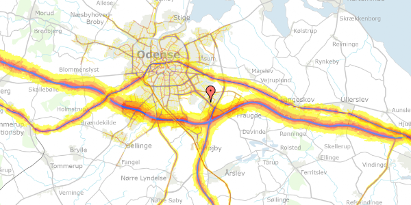 Trafikstøjkort på Nøglens Kvarter 89, 5220 Odense SØ