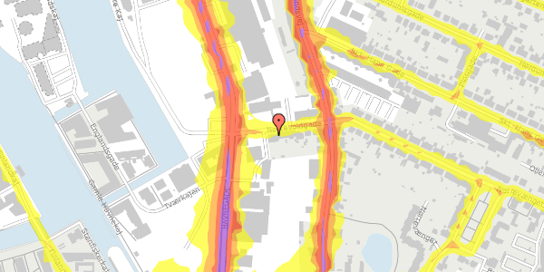 Trafikstøjkort på Nørrevoldgade 7, 3. th, 5000 Odense C