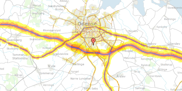 Trafikstøjkort på Odensevej 78E, 5260 Odense S