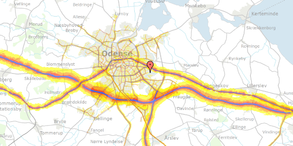 Trafikstøjkort på Otte Ruds Vej 12, 5220 Odense SØ