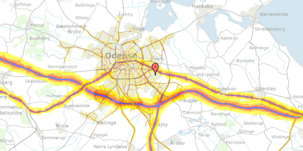 Trafikstøjkort på Otte Ruds Vej 18, 5220 Odense SØ