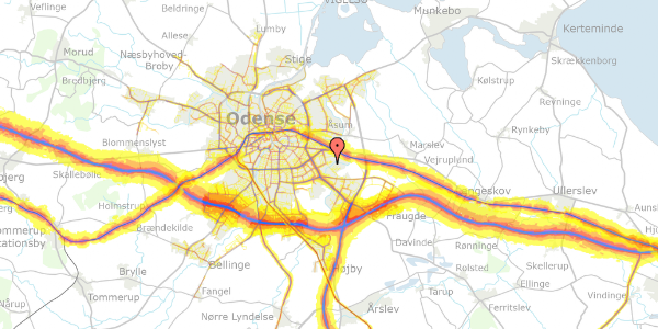 Trafikstøjkort på Otte Ruds Vej 35, 5220 Odense SØ