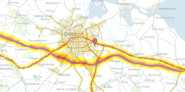 Trafikstøjkort på Otte Ruds Vej 44, 5220 Odense SØ