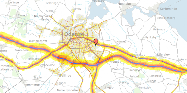 Trafikstøjkort på Otte Ruds Vej 72, 5220 Odense SØ