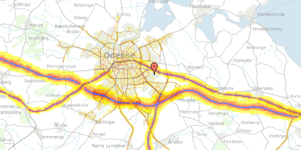 Trafikstøjkort på Otte Ruds Vej 76, 5220 Odense SØ