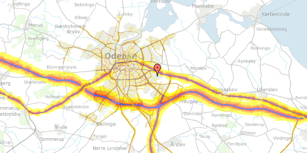 Trafikstøjkort på Otte Ruds Vej 125, 5220 Odense SØ