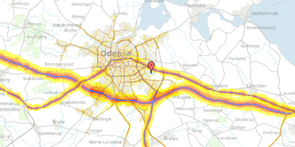 Trafikstøjkort på Otte Ruds Vej 135, 5220 Odense SØ