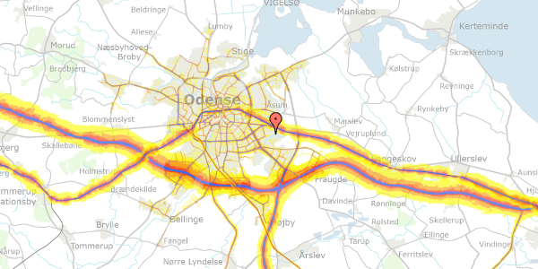 Trafikstøjkort på Otte Ruds Vej 146, 5220 Odense SØ