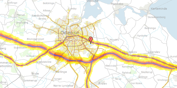 Trafikstøjkort på Otte Ruds Vej 178, 5220 Odense SØ