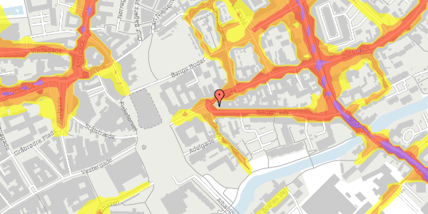 Trafikstøjkort på Overgade 21C, 1. , 5000 Odense C