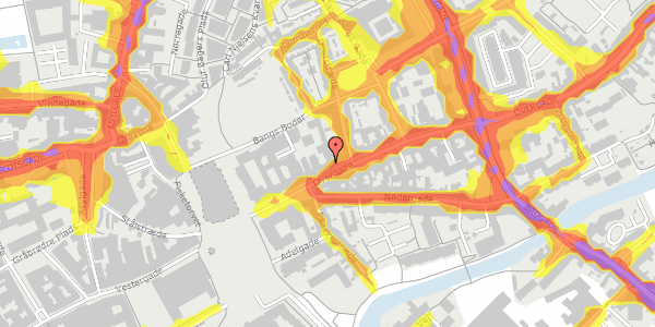 Trafikstøjkort på Overgade 22B, 1. th, 5000 Odense C