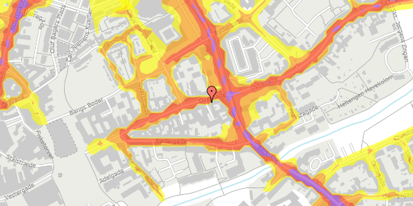 Trafikstøjkort på Overgade 49A, 1. th, 5000 Odense C