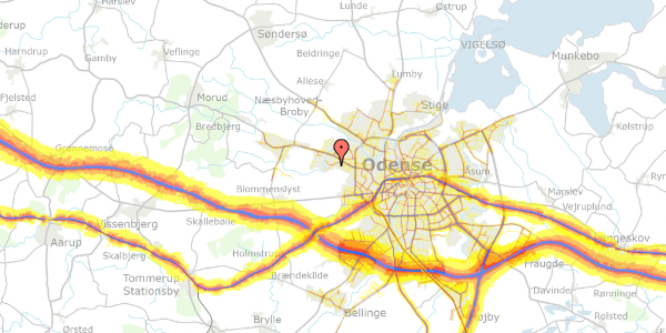 Trafikstøjkort på Paarupvej 56, 5210 Odense NV