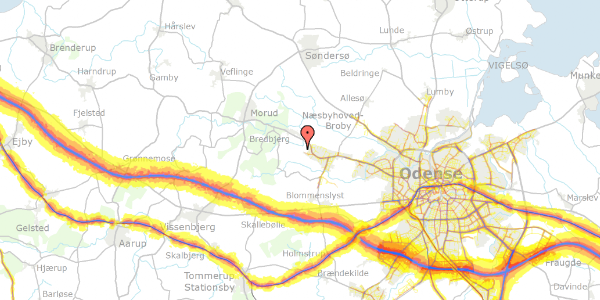 Trafikstøjkort på Pederstrupvej 60, 5210 Odense NV