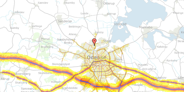 Trafikstøjkort på Pederstrupvænget 8, 5270 Odense N