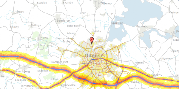 Trafikstøjkort på Pederstrupvænget 13, 5270 Odense N