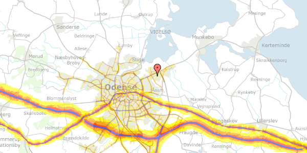 Trafikstøjkort på Poppelhaven 132, 5240 Odense NØ