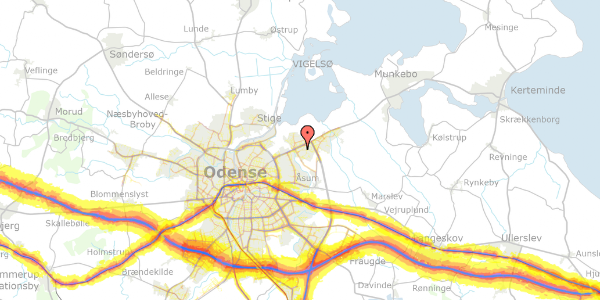 Trafikstøjkort på Poppelhaven 181, 5240 Odense NØ