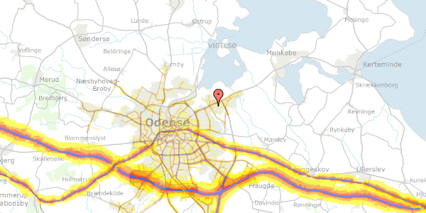 Trafikstøjkort på Poppelhaven 195, 5240 Odense NØ