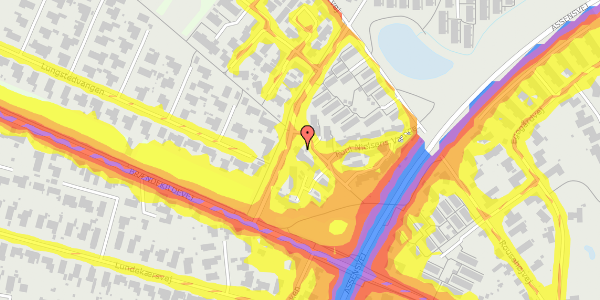 Trafikstøjkort på Poul Nielsens Vænge 7, 5250 Odense SV