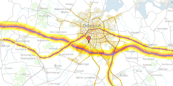 Trafikstøjkort på Prins Haralds Allé 9, 5250 Odense SV