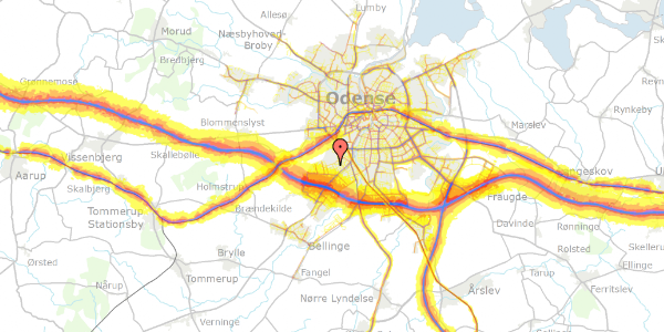 Trafikstøjkort på Prins Haralds Allé 76, 5250 Odense SV