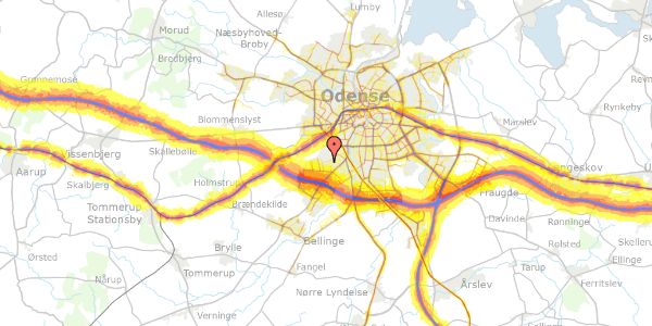 Trafikstøjkort på Prins Haralds Allé 92, 5250 Odense SV