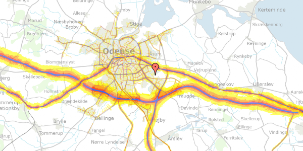 Trafikstøjkort på Pæregrenen 32, 5220 Odense SØ