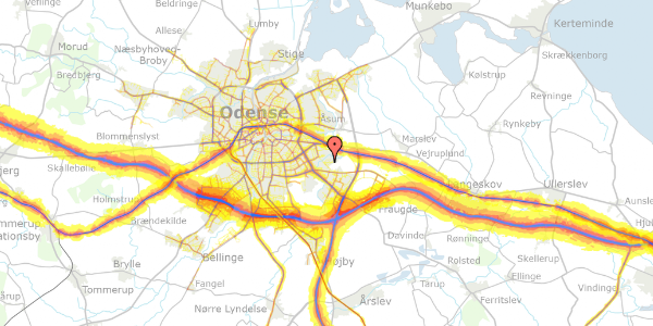 Trafikstøjkort på Pæregrenen 43, 2. tv, 5220 Odense SØ