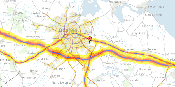 Trafikstøjkort på Pæregrenen 67, 5220 Odense SØ