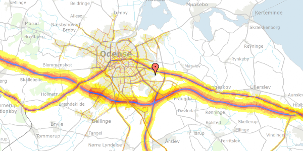 Trafikstøjkort på Pæregrenen 161, 5220 Odense SØ