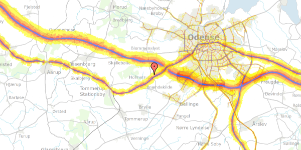 Trafikstøjkort på Ravnebjerggyden 139, 5250 Odense SV