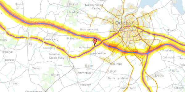 Trafikstøjkort på Ravnebjerggyden 164, 5250 Odense SV