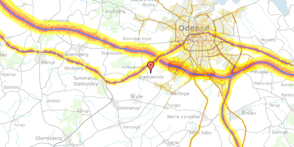 Trafikstøjkort på Ravnebjerggyden 191, 5250 Odense SV