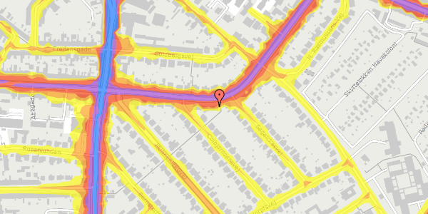 Trafikstøjkort på Reventlowsvej 15, st. th, 5000 Odense C