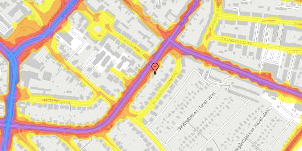 Trafikstøjkort på Reventlowsvej 43, 5000 Odense C