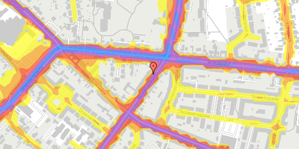 Trafikstøjkort på Reventlowsvej 74, st. th, 5000 Odense C