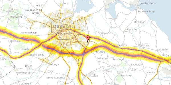 Trafikstøjkort på Ridderhatten 53, 5220 Odense SØ