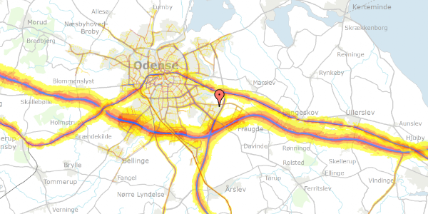 Trafikstøjkort på Ridderhatten 183, 5220 Odense SØ