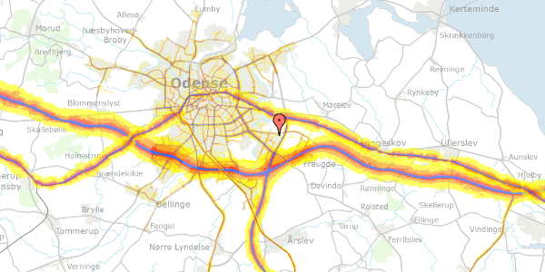 Trafikstøjkort på Ridderhatten 189, 5220 Odense SØ