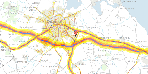 Trafikstøjkort på Ridderhatten 261, 5220 Odense SØ