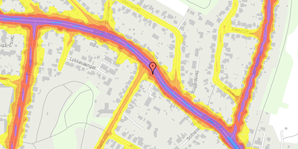 Trafikstøjkort på Jeppe Aakjærs Allé 2A, 5210 Odense NV