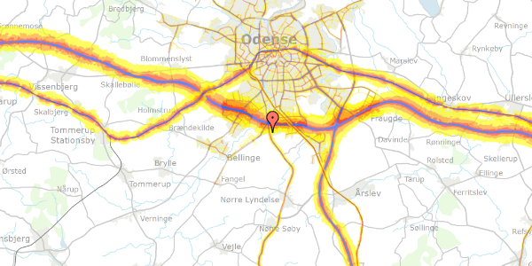 Trafikstøjkort på Rulkedalen 72, 5260 Odense S