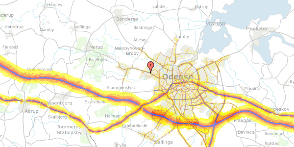 Trafikstøjkort på Rydsåvej 50, 5210 Odense NV