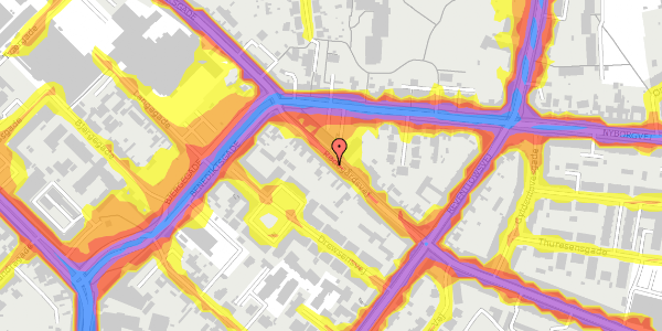 Trafikstøjkort på Rødegårdsvej 17, 5000 Odense C