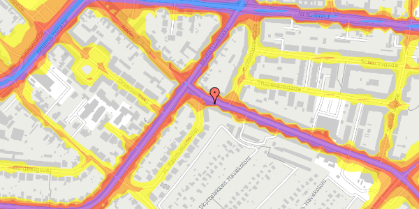 Trafikstøjkort på Rødegårdsvej 45, 1. th, 5000 Odense C