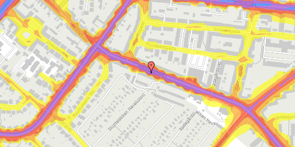 Trafikstøjkort på Rødegårdsvej 63, st. th, 5000 Odense C