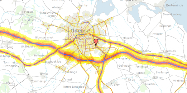 Trafikstøjkort på Rødegårdsvej 243, 1. th, 5230 Odense M