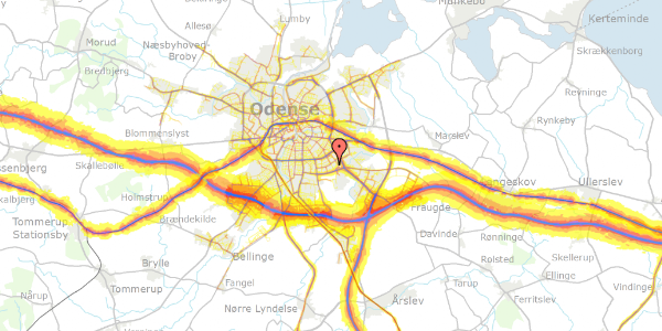 Trafikstøjkort på Rødegårdsvej 245, st. th, 5230 Odense M